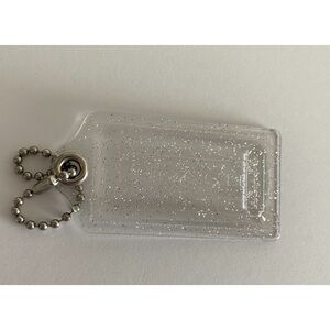 Coach clear Acrylic soft over glitter XXL hang tag bag charm FOB